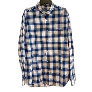 Vineyard Vines Shirt Men's XL performance dress blue plaid classic button down